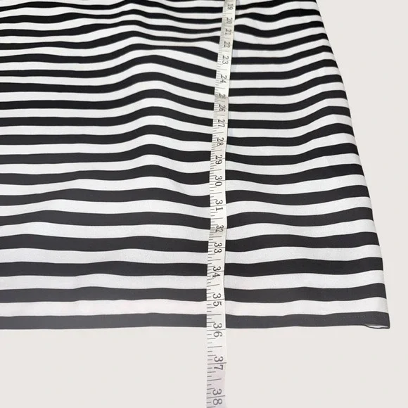 NWT Gianni Bini Black Ivory Striped Dress Bell Sleeve Lined Shift Women's L - Picture 13 of 13